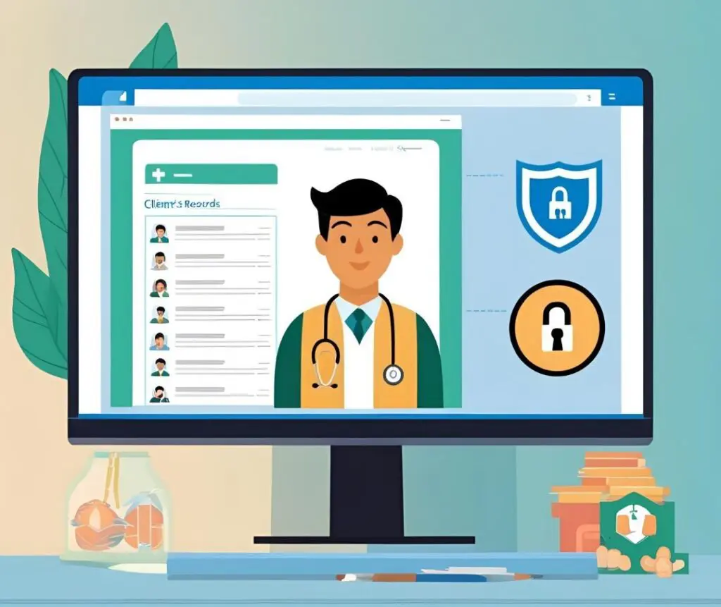 Illustration of a man on a medical screen